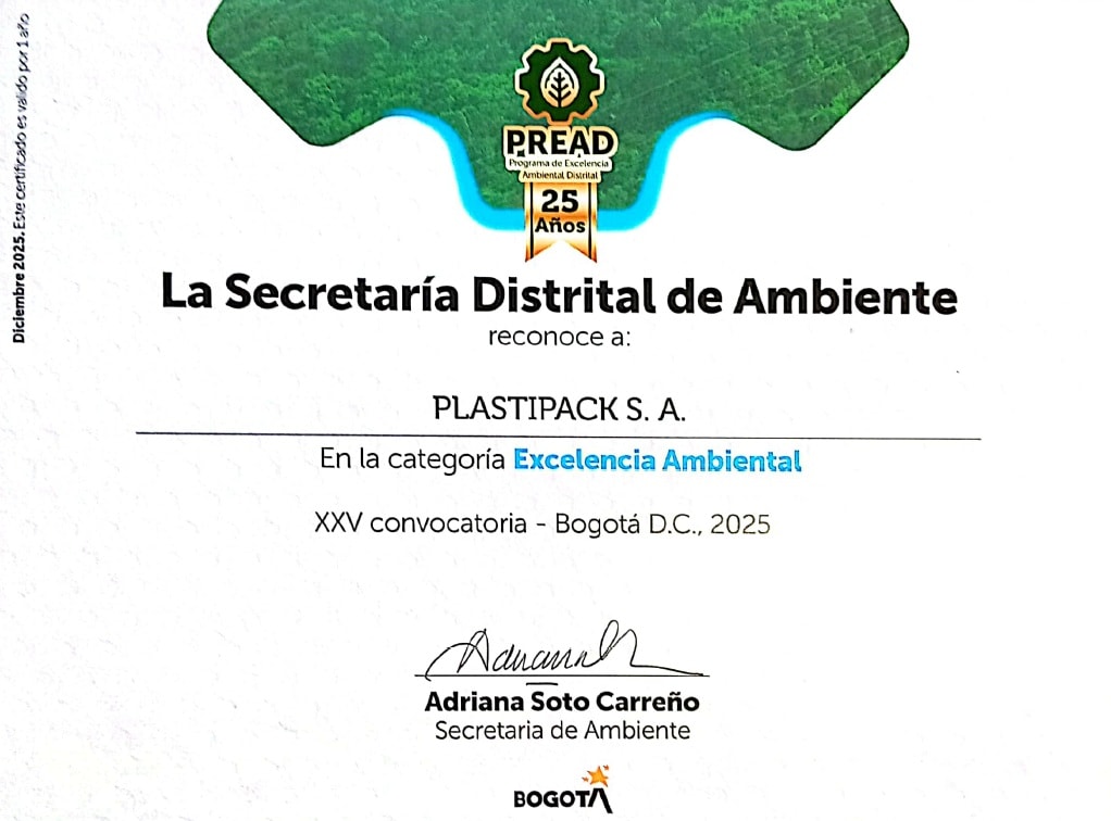 Certificado PREAD 2025 — Excelencia Ambiental