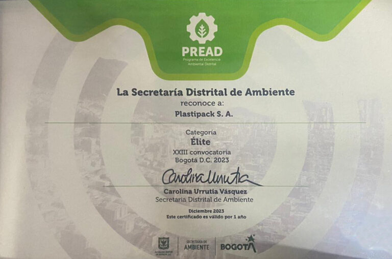 PREAD certificado Plastipack